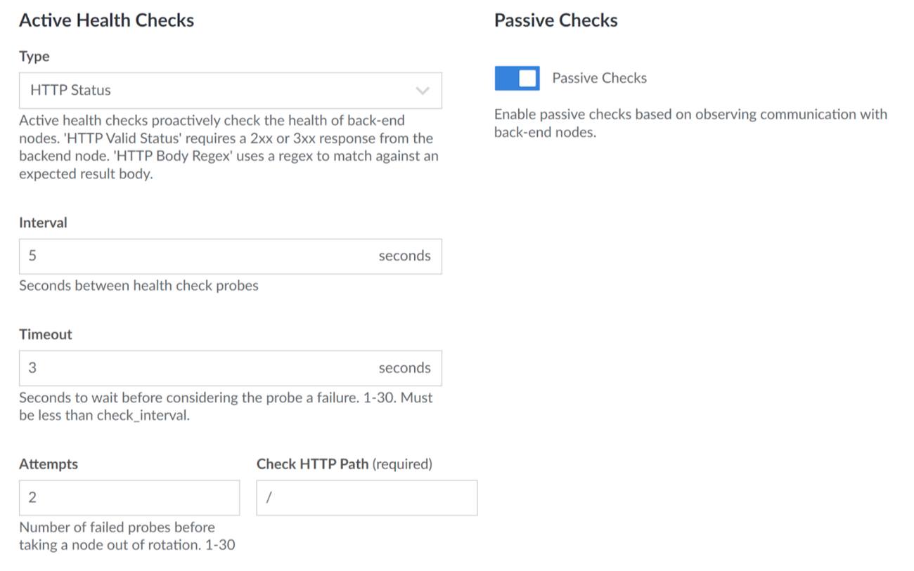 NodeBalancer Active Health Checks Configuration