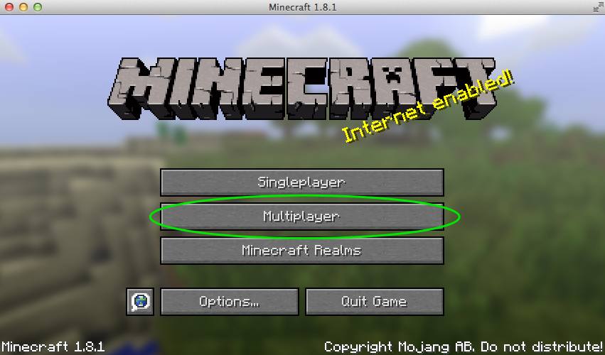 Minecraft Launch Menu.