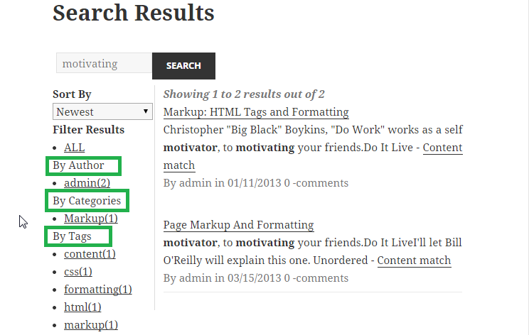 WPSolr Faceting